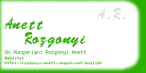 anett rozgonyi business card